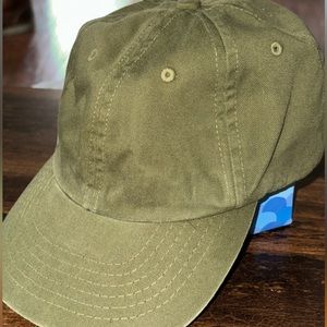 JCrew Made in USA Olive green leather strap hat